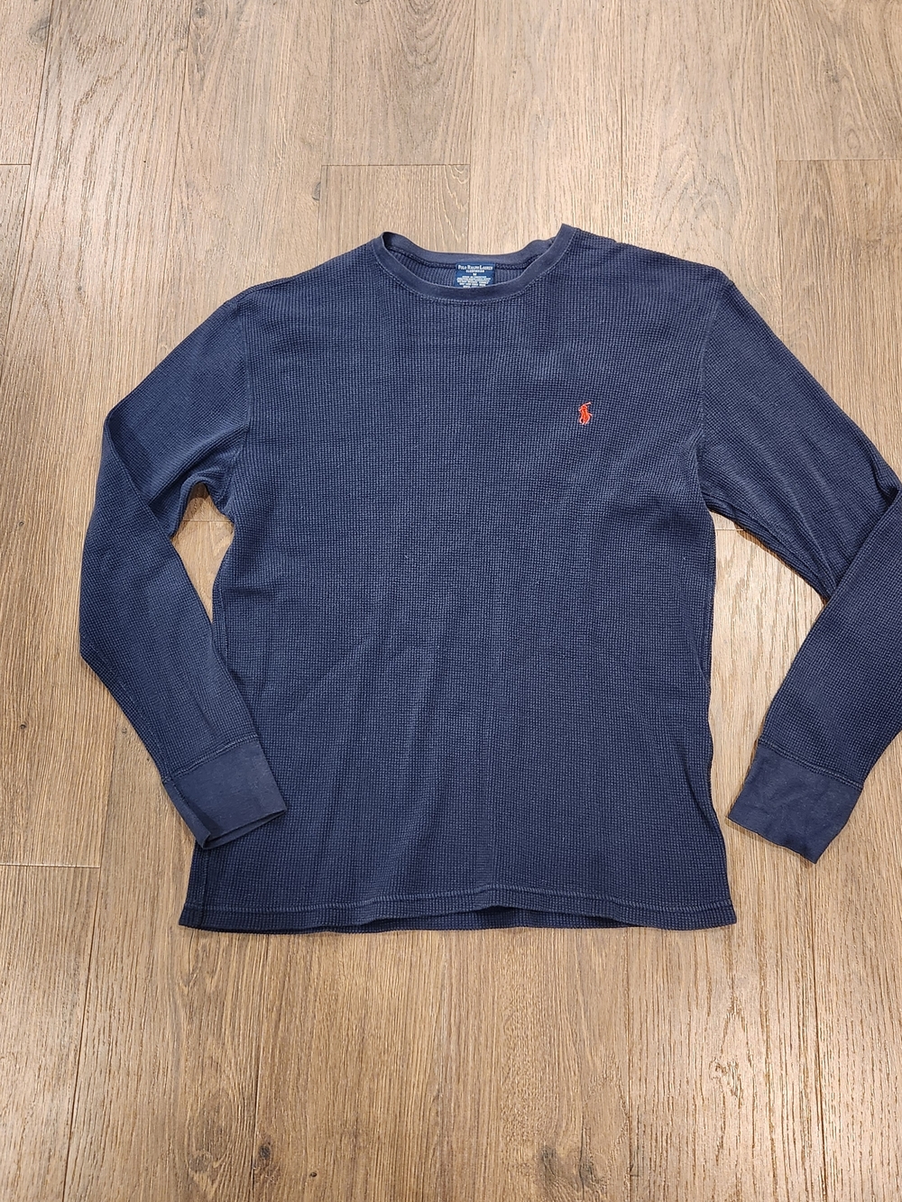 Polo Ralph Lauren Navy Waffle Knit Thermal Sleepwear Shirt - Medium